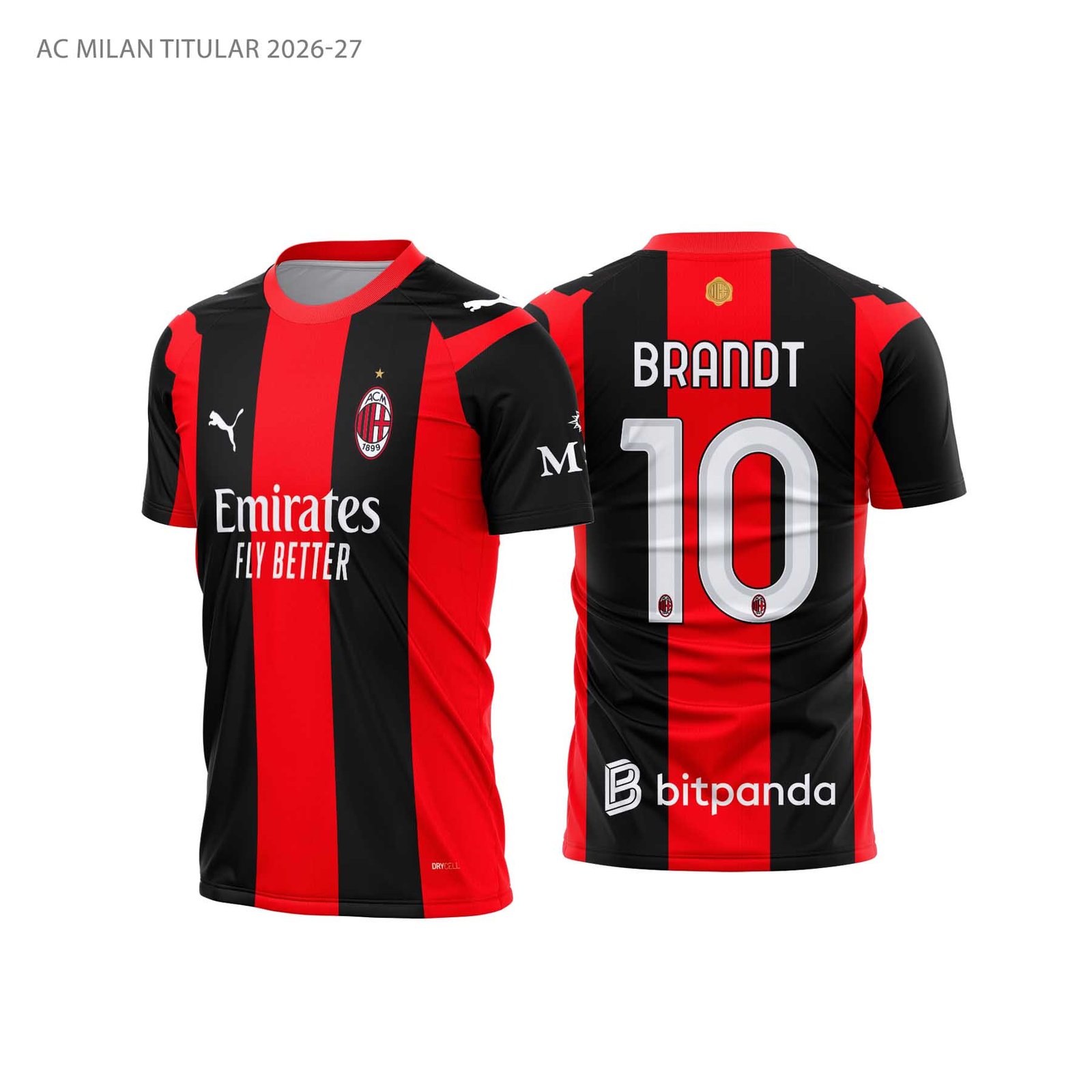 arte vetor camisa ac milan titular 2026-27 | cdr pdf