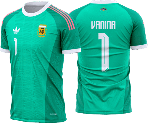 arte vetor camisa argentina feminino goleiro ii 2026-28 | cdr pdf