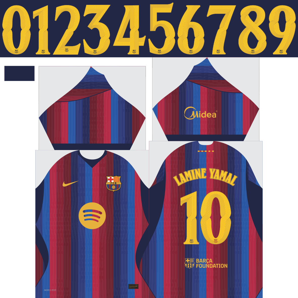 arte vetor camisa barcelona titular ucl 2026-27 | cdr pdf - Imagem 2